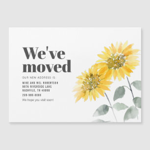 We hebben het adres Sunflower Moving Announcement  Magnetische Uitnodiging