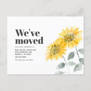 We hebben het adres Sunflower Moving verplaatst Aankondigingskaart