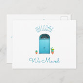 We hebben het adres veranderd in het zuidwesten va aankondigingskaart (Voorkant / Achterkant)