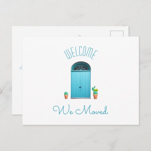 We hebben het adres veranderd in het zuidwesten va aankondigingskaart (Voorkant / Achterkant)