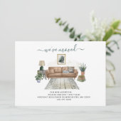 We hebben het adres verplaatst aankondiging (Staand voorkant)