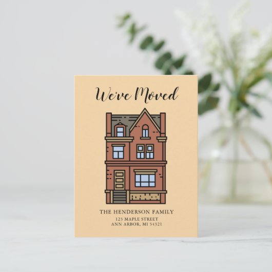 We hebben het Briefkaart 'New Home Moving Announce (Staand voorkant)