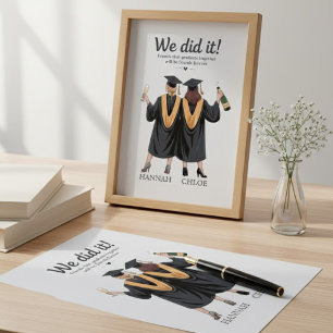 We Hebben Het Gedaan Beste Vrienden Afstudeer Illu Canvas Afdruk