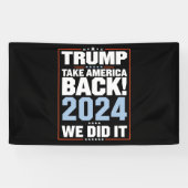 We hebben het gedaan Trump USA Flag President 47 T Spandoek (Horizontaal)