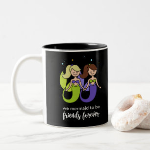 We hebben het gemeen om voor altijd een vriendscha tweekleurige koffiemok