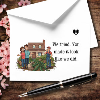 We hebben het geprobeerd Je hebt het eruit laten z Bedankkaart