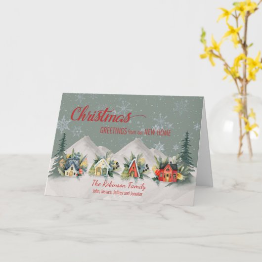 We hebben het kerstdorp verplaatst kaart (Gele Bloem)