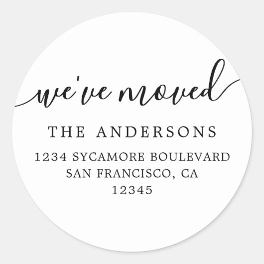 We hebben het label Zwart wit Nieuw adres verplaat (Voorkant)