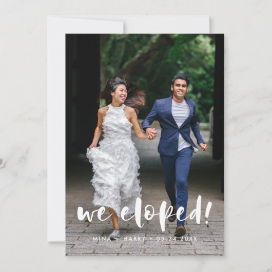 We hebben het moderne script bruiloft fotokaart aankondiging (Voorkant)