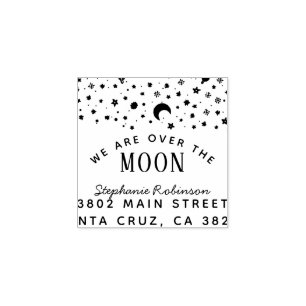 We hebben het Moon Baby shower Return-adres oversc Rubberstempel