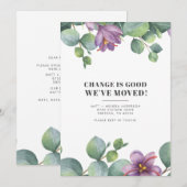 We hebben het nieuwe adres Eucalyptus Greenery Mov Aankondiging (Voorkant / Achterkant)