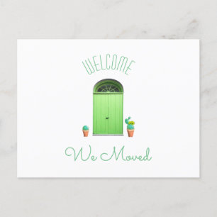 We hebben het nieuwe adres Southwest Green Doors C Aankondigingskaart