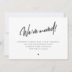 We hebben het nieuwe adres van de moderne familie aankondiging