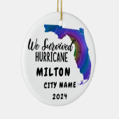 We hebben het overleefd! Hurricane Milton Florida  Keramisch Ornament (Rechts)