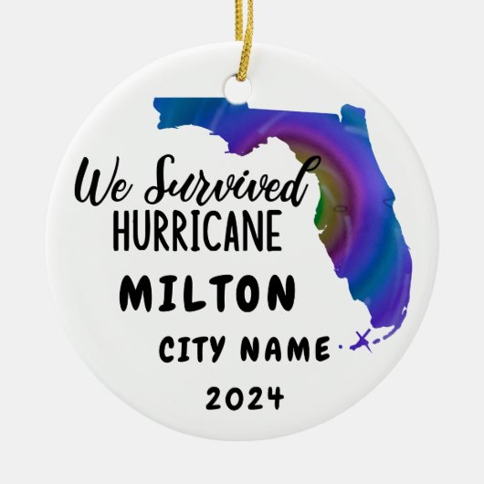 We hebben het overleefd! Hurricane Milton Florida  Keramisch Ornament (Voorkant)