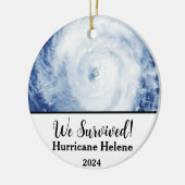 We hebben het overleefd! Orkaan Helene 2024 Keramisch Ornament (Links)
