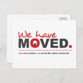 We hebben het Red Moving Announcement Briefkaart v (Voorkant / Achterkant)