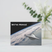 We hebben het UFO-ruimtethema verplaatst Briefkaart (Staand voorkant)
