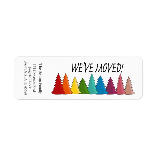 We hebben het vakantielabel voor regenboogbomen ve etiket (Voorkant)