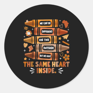 We hebben hetzelfde hart Black History Month Afrik Ronde Sticker