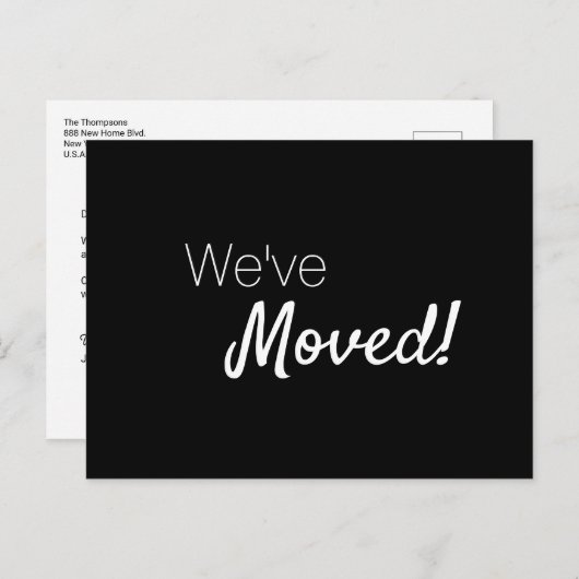 We hebben 'Home Modern Typography Custom Announce' Aankondigingskaart (Voorkant / Achterkant)