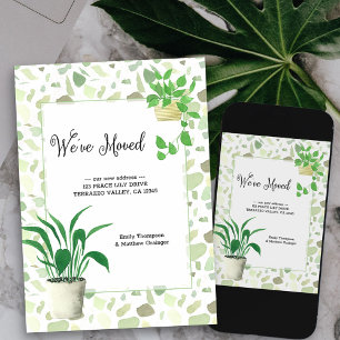 We hebben Houseplant en Terrazzo Moving Aankondiging