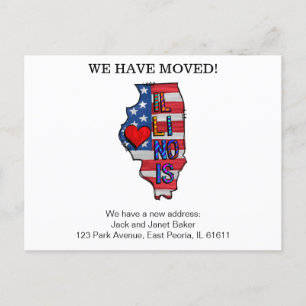 We hebben Illinois States Moving Announance verpla Briefkaart