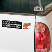 We hebben je nummer Noord-Korea. Bumpersticker (Op Truck)
