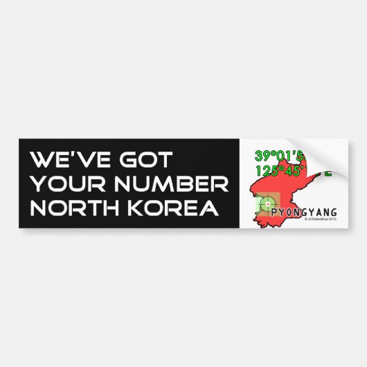 We hebben je nummer Noord-Korea. Bumpersticker (Voorkant)