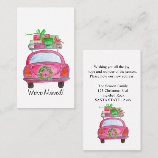 We hebben kerstauto verplaatst informatiekaartje (Voorkant / Achterkant)