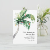 We hebben kerstfeestdag verplaatst naar palmboom aankondiging (Staand voorkant)