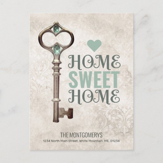 We hebben Key Damask Adreswijziging verplaatst Aankondigingskaart (Voorkant)