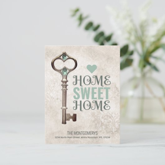 We hebben Key Damask Adreswijziging verplaatst Aankondigingskaart (Staand voorkant)