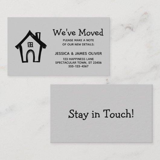 We hebben kleine huis lichtgrijze aankondiging ver (Voorkant / Achterkant)