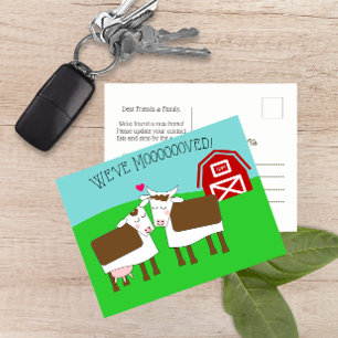 We hebben Koeien en Barn New Address Briefkaart ve