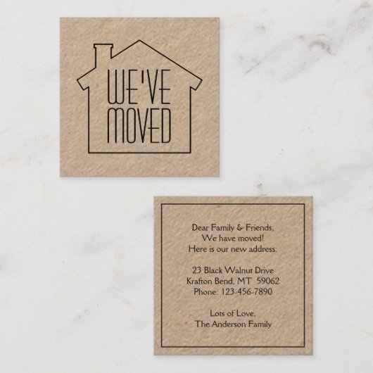 We hebben Kraft New Address Change Enclosure verpl Vierkante Visitekaartje (Voorkant / Achterkant)