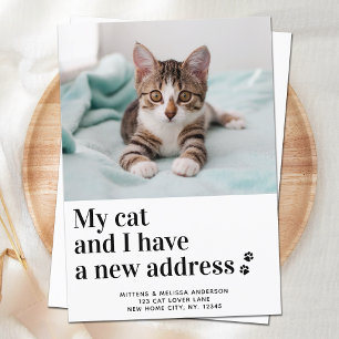 We hebben mijn Cat I New Address Pet Photo Moving Aankondiging