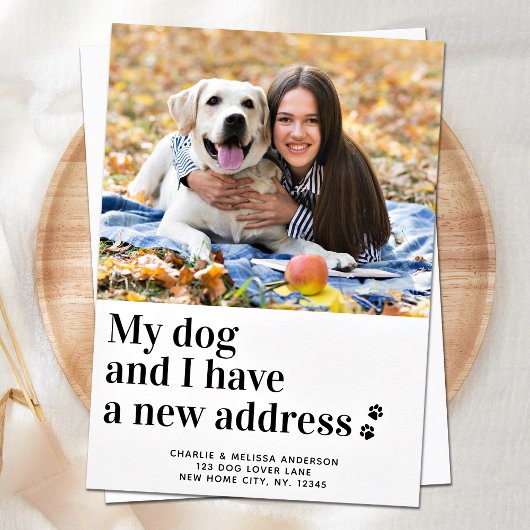 We hebben mijn hond I New Address Pet Photo Moving Aankondiging