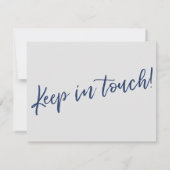 We hebben Modern Handschrift Navy op Grijze Kaart  (Achterkant)