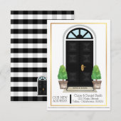 We hebben 'Moving Announcement Black Gingham' verp Kaart (Voorkant / Achterkant)