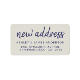 We hebben Navy Blue Grey Nieuw Adres Label verplaa