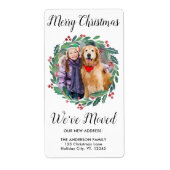 We hebben New Home Greenery Wreath Photo Moving Etiket (Voorkant)