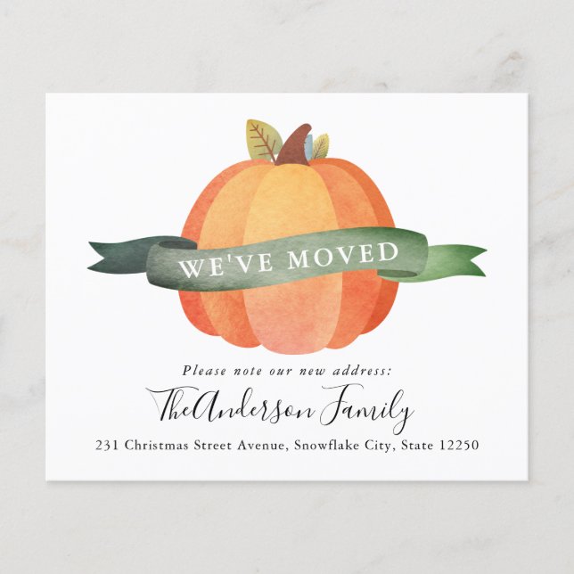 We hebben New Home Pumpkin Moving Announcement ver (Voorkant)