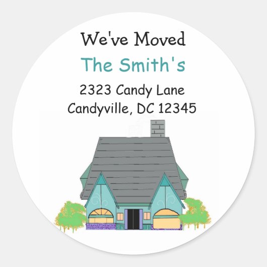 We hebben New Home verplaatst Ronde Sticker (Voorkant)