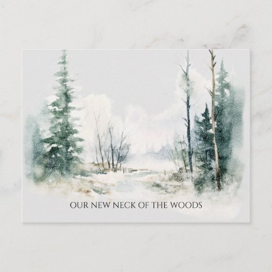 We hebben nieuw huis rustiek landschap verplaatst briefkaart (Voorkant)