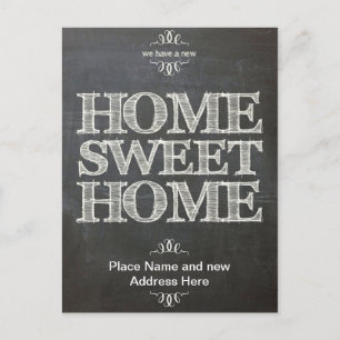 We hebben nieuwe adres Chalkboard Briefkaart verpl