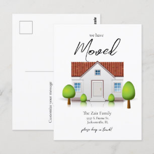 We hebben nieuwe huis eenvoudige minimalistische m briefkaart