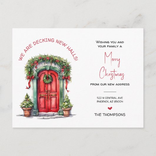 We hebben nieuwe thuis kerst verhuisde aankondigin feestdagenkaart (Voorkant)