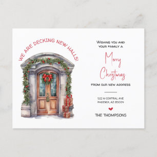 We hebben nieuwe thuis kerst verhuisde aankondigin feestdagenkaart