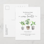 We hebben nieuwe wortels geplant, Boho Moving Aankondigingskaart (Voorkant / Achterkant)